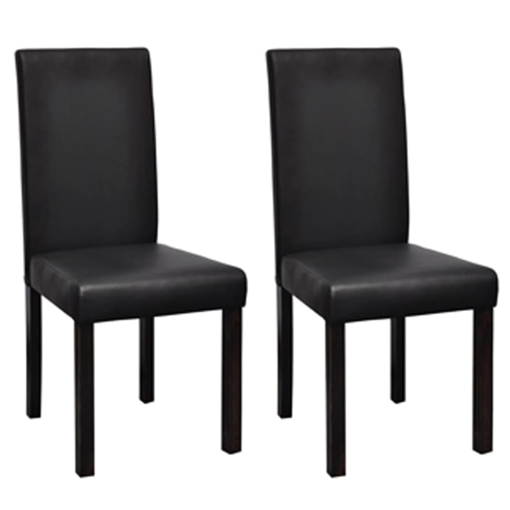 Vidaxl 2x Dining Chairs Black Faux Leather High Back Home Kitchen Stool Seat Buy Dining Chairs Sets Of 2 8718475828365