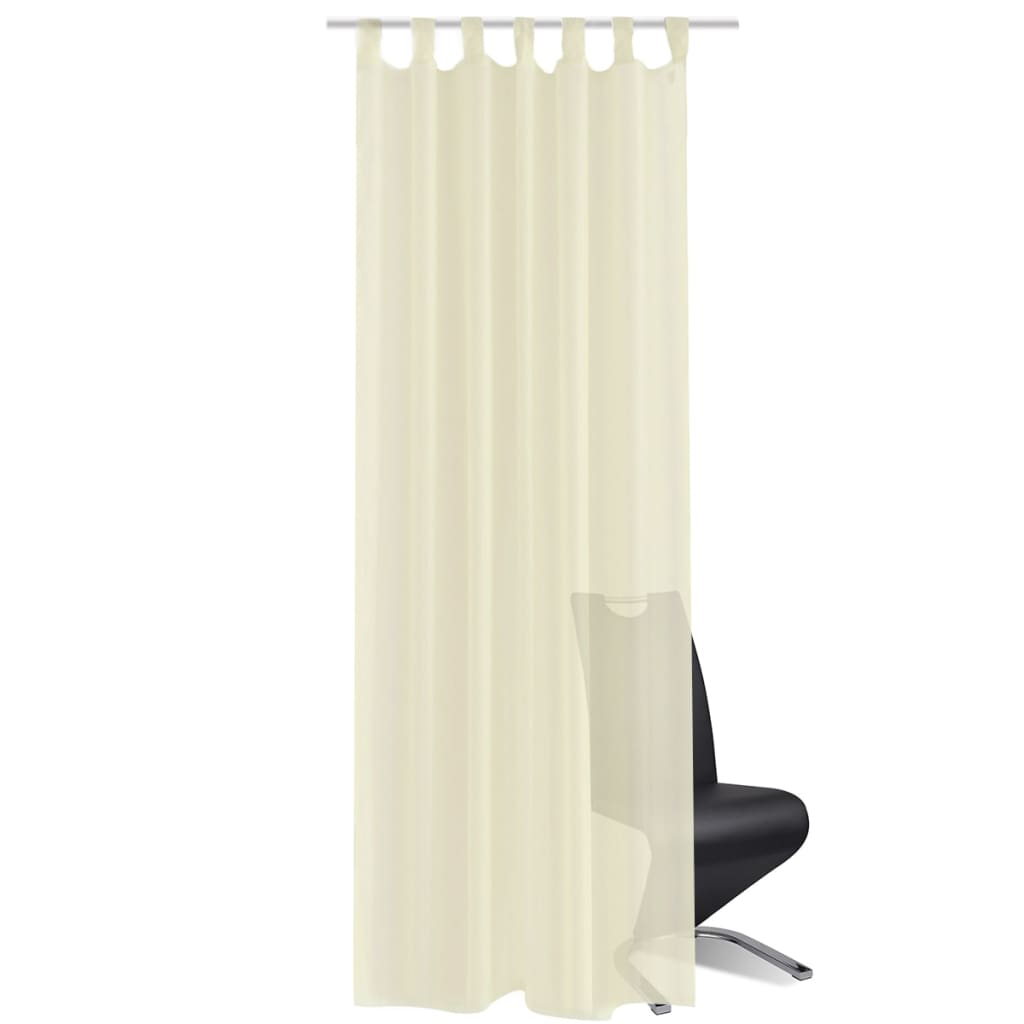 Vidaxl 2x Sheer Curtain 140x225cm Cream Window Blind Shade