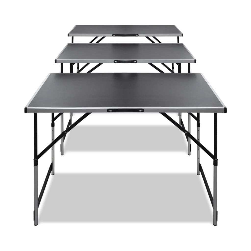 3 pcs Foldable Pasting Table Aluminium Adjustable Legs 