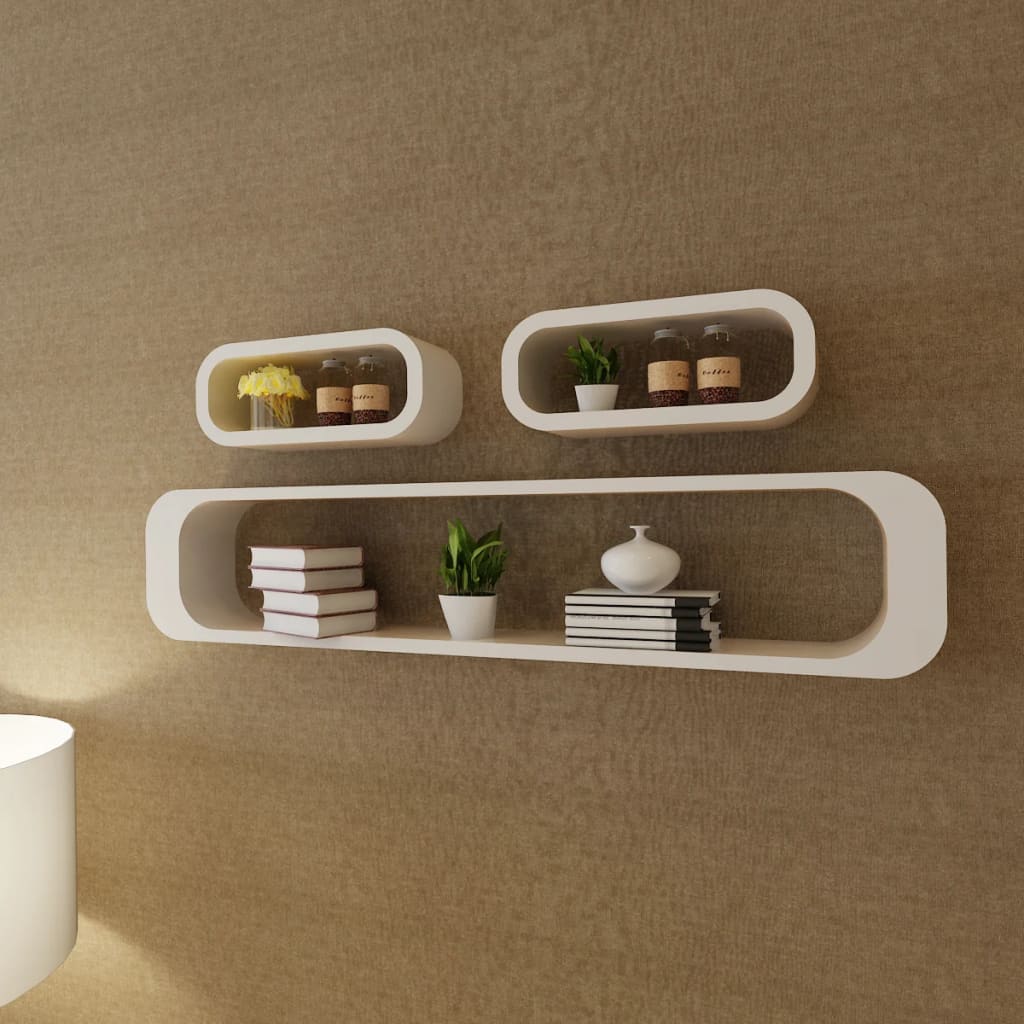 Vidaxl 3x White Mdf Floating Wall Display Shelf Cubes Book Dvd Storage Decor - Cube Wall Shelf White Vidaxl 3x White Mdf Floating Wall Display Shelf Cubes Book Dvd Storage Decor - Cube Wall Shelf White