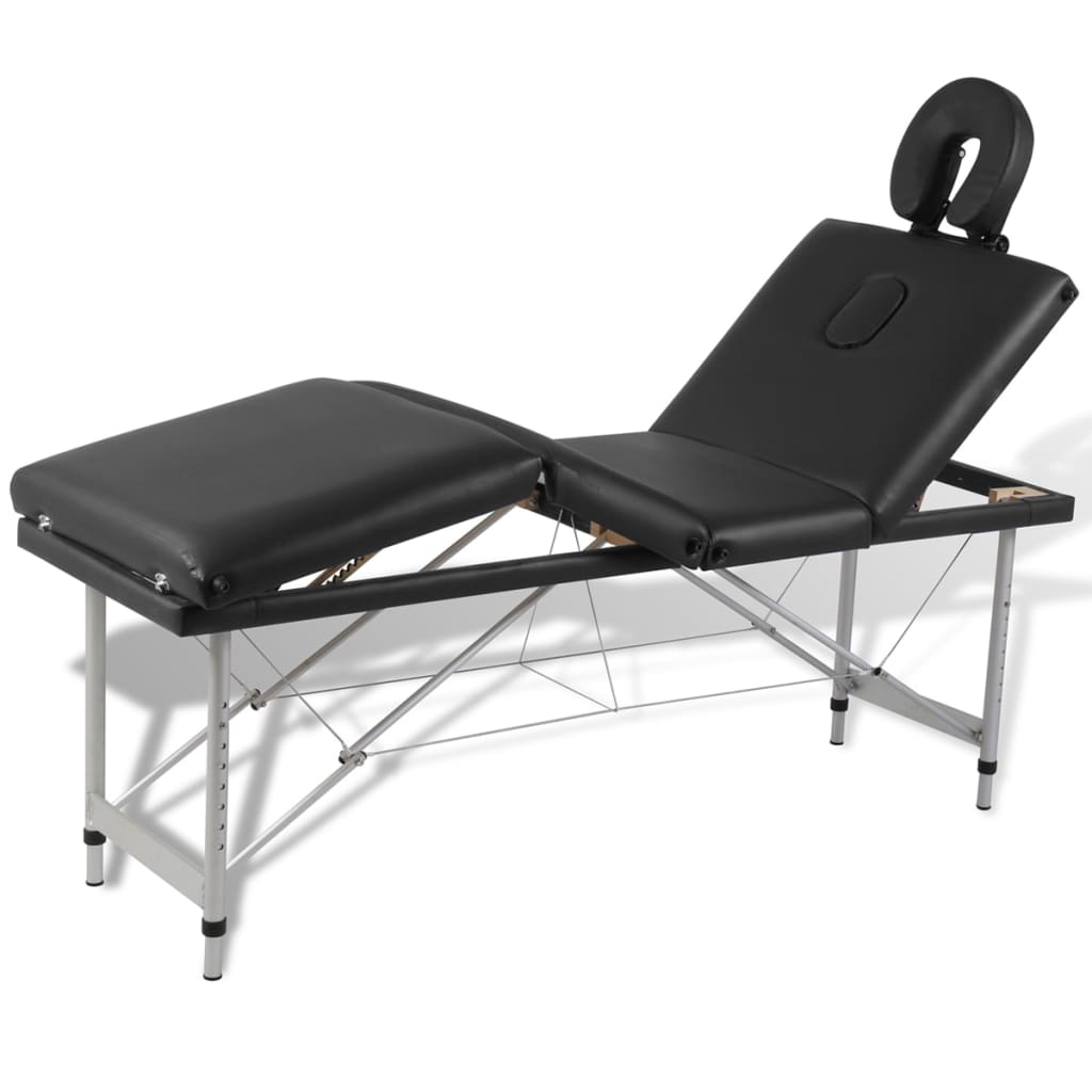 Aluminium Portable Massage Table 4 Fold Beauty Therapy Bed Waxing 68cm Black Buy Massage