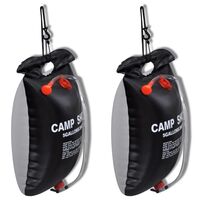 vidaXL 2x Camp Shower 20L Solar Heated Water Pipe Outdoor Bath Portable Bag