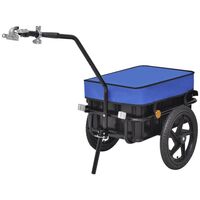vidaXL Bike Cargo Trailer/Hand Wagon Blue 70L Steel Frame Cat Dog Pet Bicycle