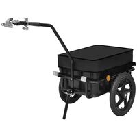 vidaXL Bike Cargo Trailer/Hand Wagon Black 70L Steel Frame Cat Dog Pet Bicycle