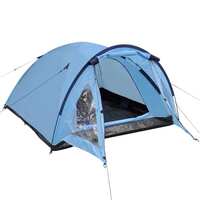 vidaXL 3-person Tent Blue Outdoor Patio Camping Hiking Shelter Sun Shade Dome