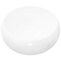 vidaXL Basin Round Ceramic White 40x15cm Bathroom Above Counter Top Sink Bowl
