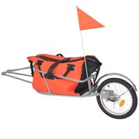vidaXL Bike Luggage Trailer with Bag Orange and Black Bicycle Jogger Stroller