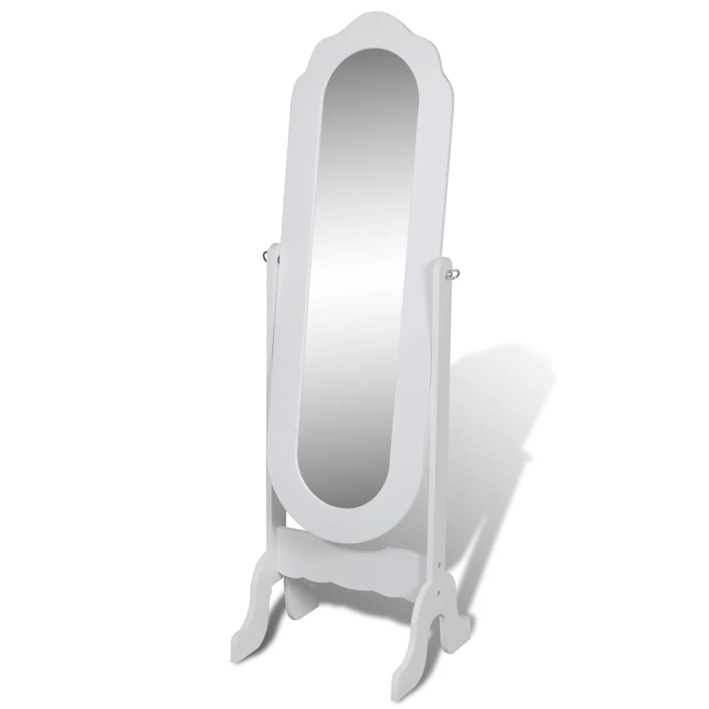 Full Length Dressing Mirror Free Standing White 164cm