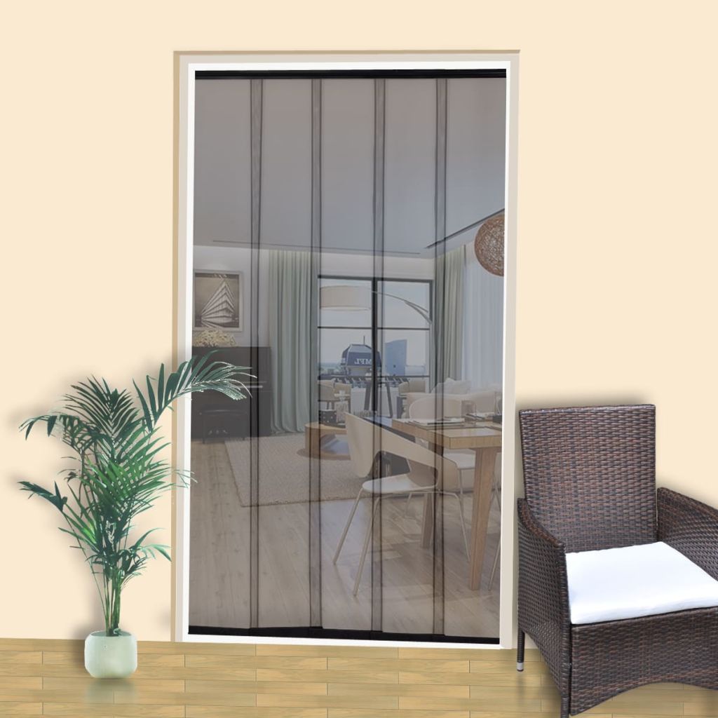 Black Mesh Door Curtain Anti Insect Fly Mosquito Screen Blinds