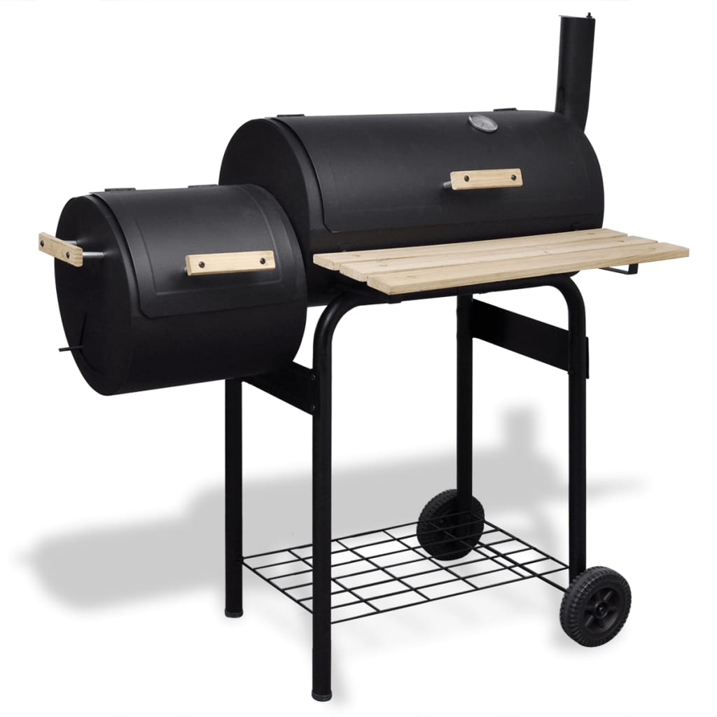 vidaXL Classic Charcoal BBQ Offset Smoker Wood Barbeque Grill Cooking