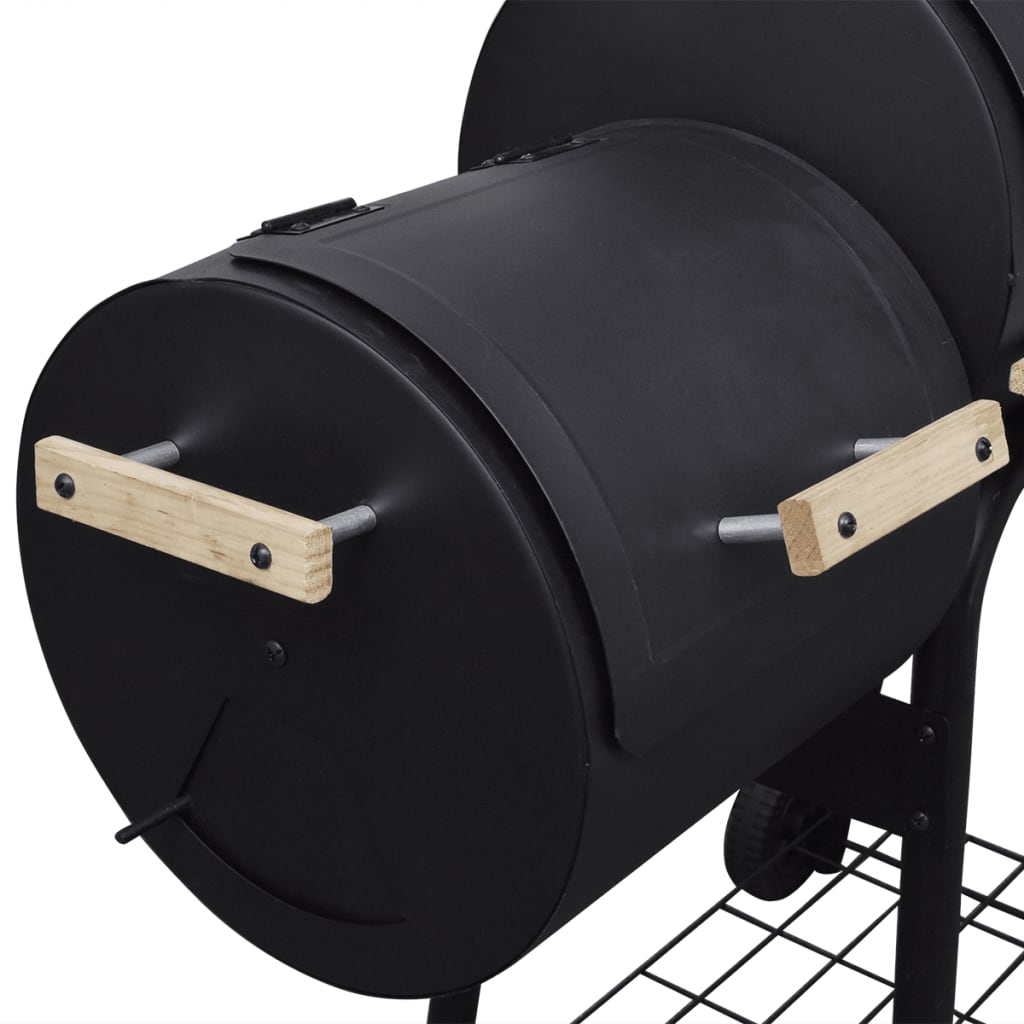 vidaXL Classic Charcoal BBQ Offset Smoker Wood Barbeque Grill Cooking ...