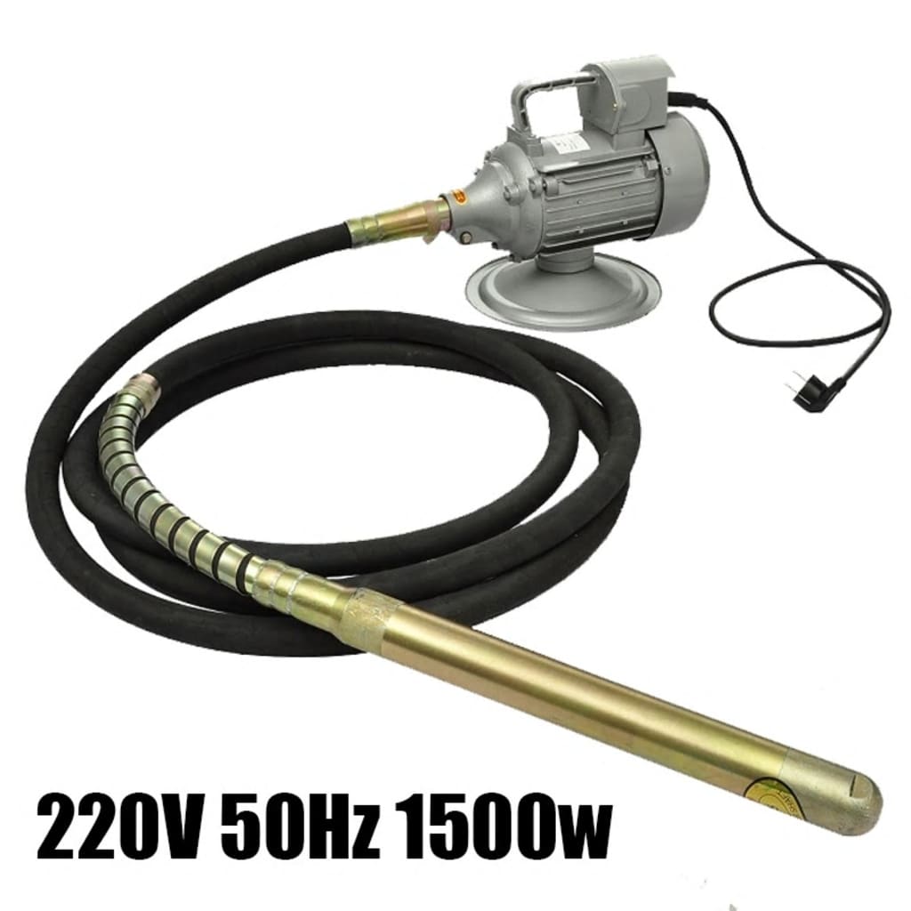New Electric Concrete Vibrator 1500W Needle Shaft Steel Tool Hose
