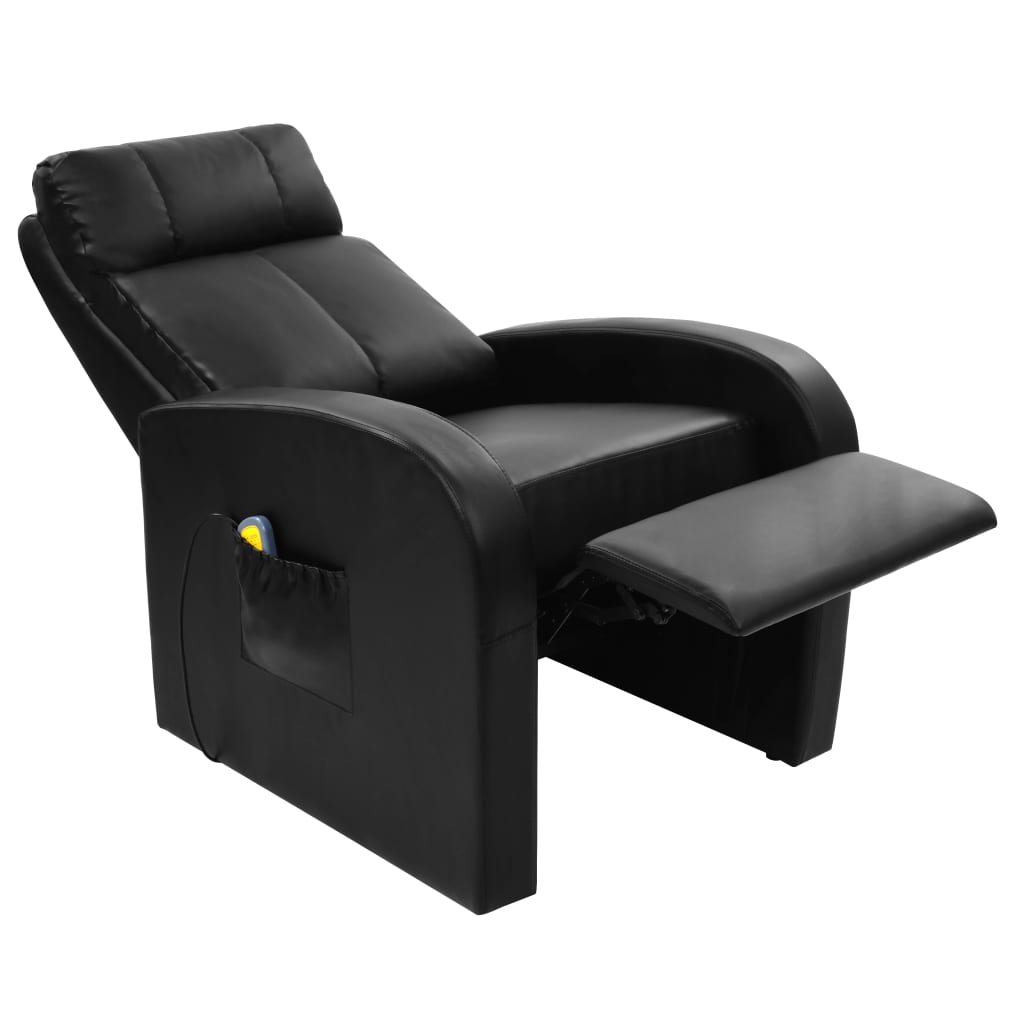 vidaXL Electric Massage Chair with Remote Control Black Recliner Office