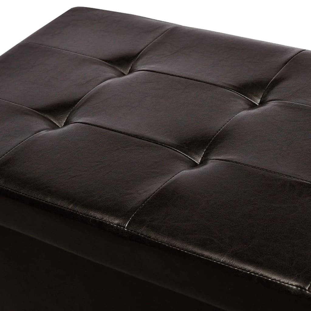 New Leather Brown Storage Ottoman Bench Seat Chair Stool Bed Organizer
