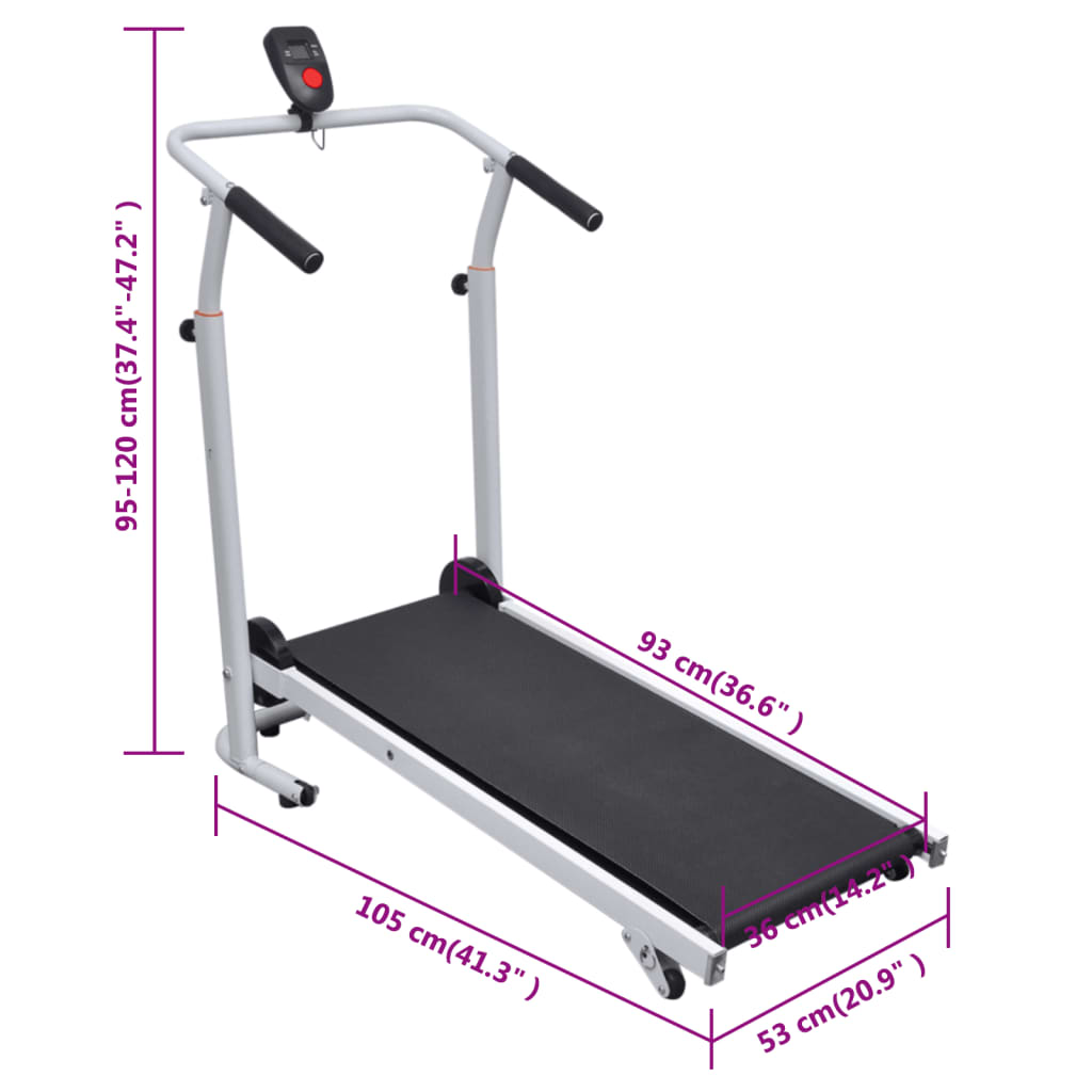vidaXL Mini Treadmill Folding 93x36cm Belt Exercise Fitness Home Gym