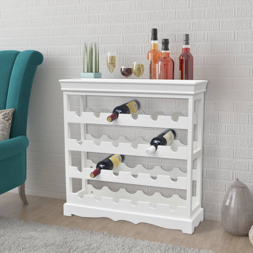 Vidaxl Wine Cabinet Abreu White Storage Organiser Holder Display