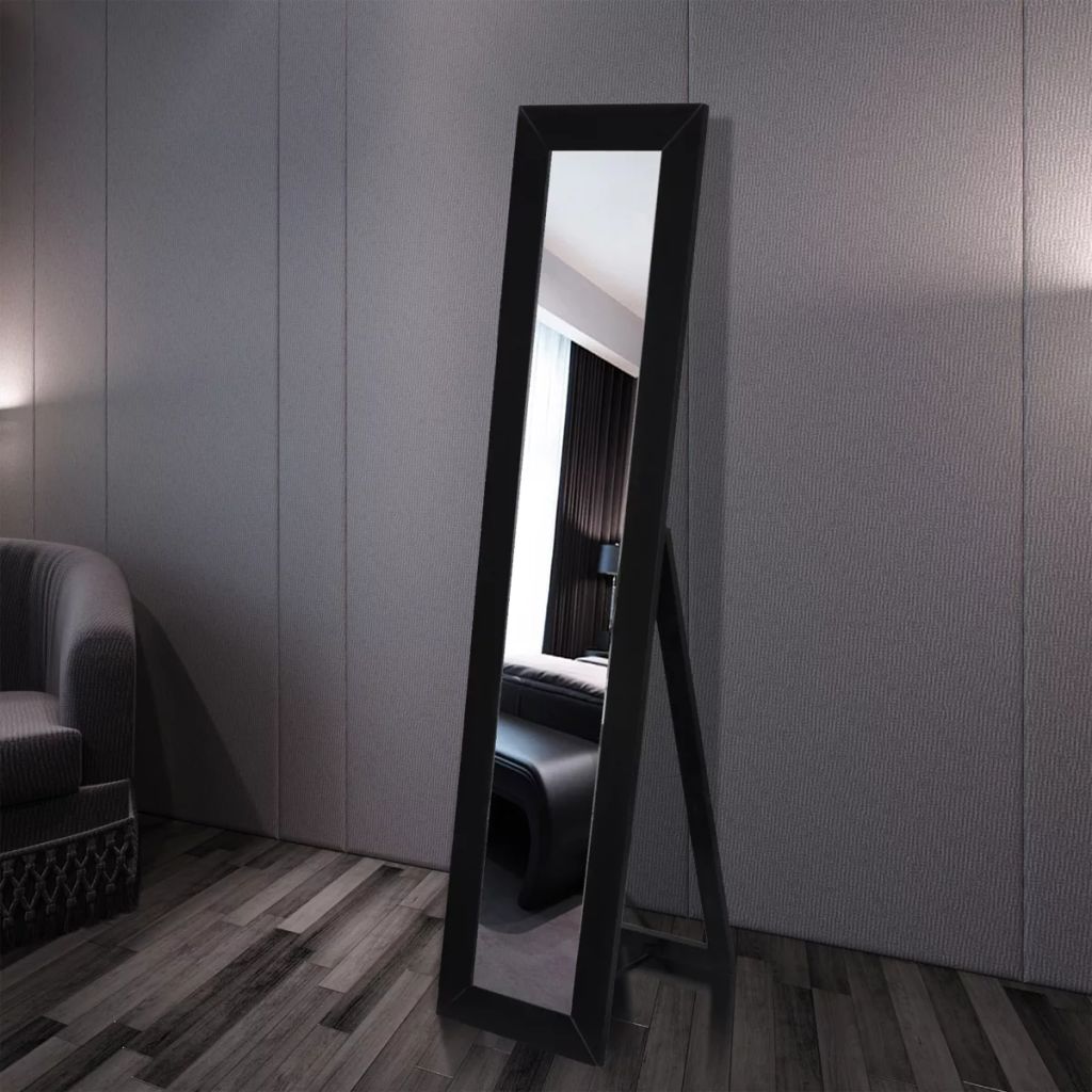 vidaXL Free Standing Floor Mirror Full Length Rectangular Black