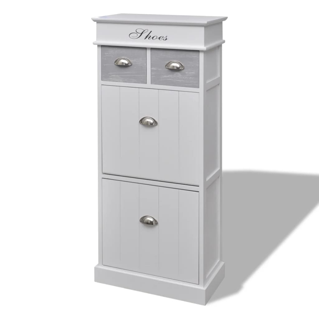 8 Pairs Mdf Shoe Storage Organiser Cabinet Chest W 2 Racks 2