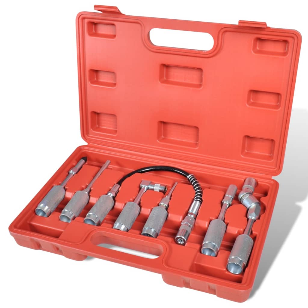 New 8pc Car Grease Gun Adaptor Tool Set Needle Nose Lubing Hose Tip