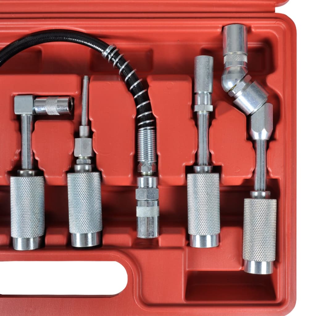 New 8pc Car Grease Gun Adaptor Tool Set Needle Nose Lubing Hose Tip