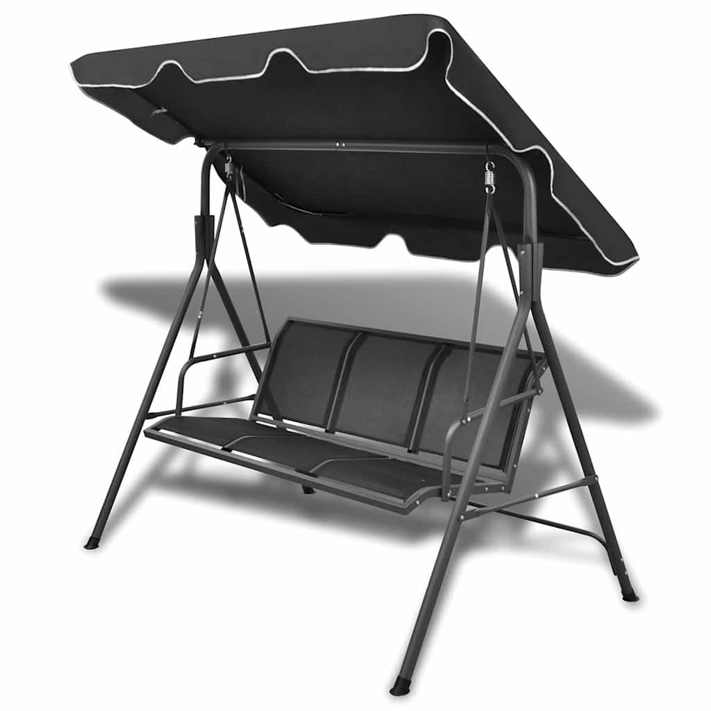 vidaXL Black Garden Swing Chair Outdoor Patio Canopy Porch ...