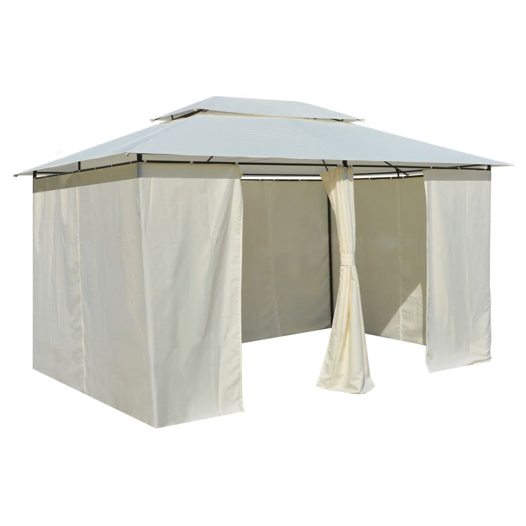 Vidaxl Garden Gazebo With Curtains 4x3m Outdoor Marquee Canopy
