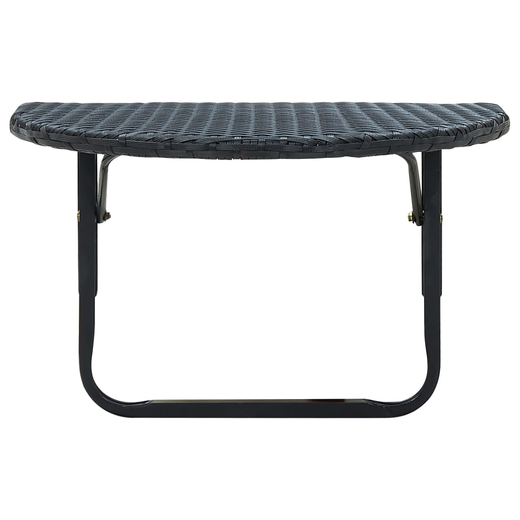 vidaXL Balcony Desk Foldable Rattan Wicker Black Semi ...