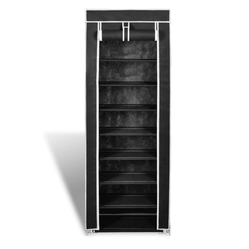 Shoe Storage Rack Wardrobe Organiser Cabinet Portable 8 Tier Shelf Holder Black Buy Shoe Racks Cabinets 8718475855057