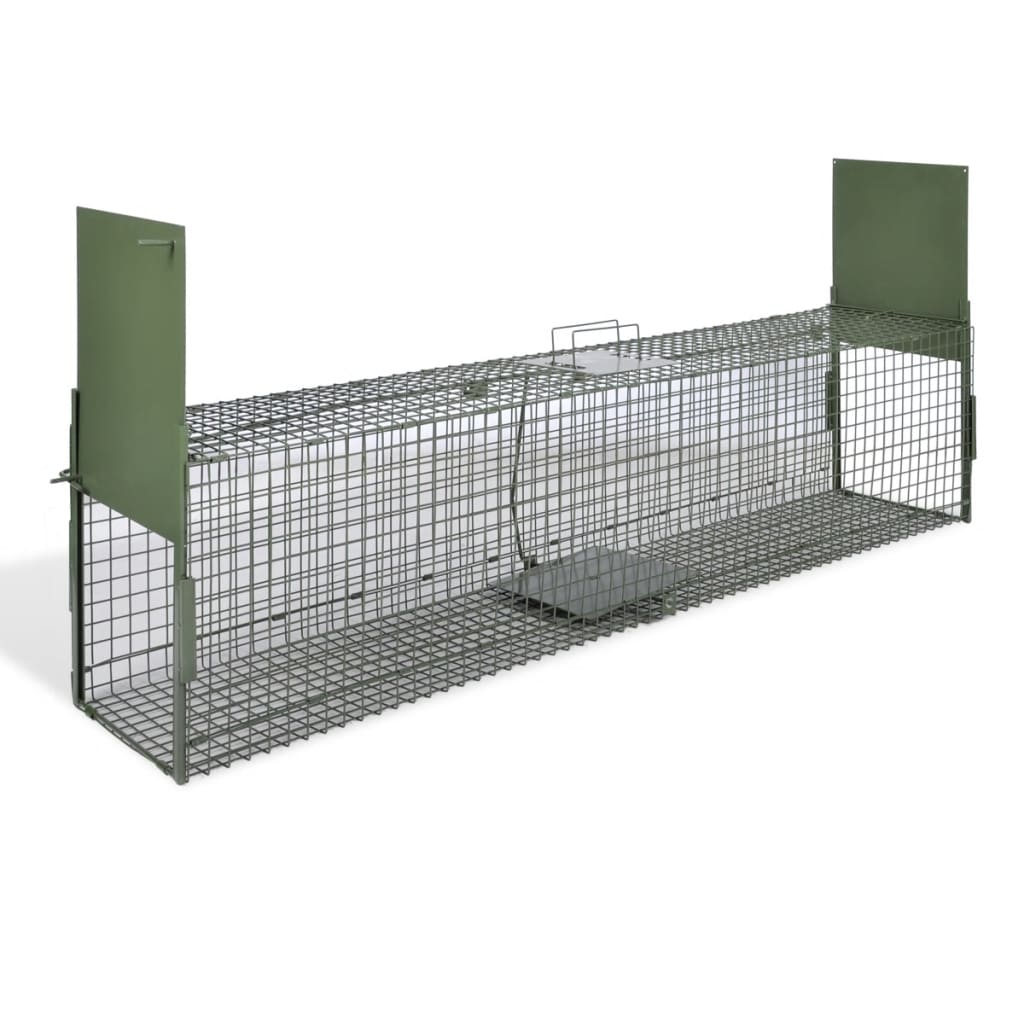 vidaXL Life Trap 2 Door Steel 150cm Humane Possum Cage Live Animal Safe
