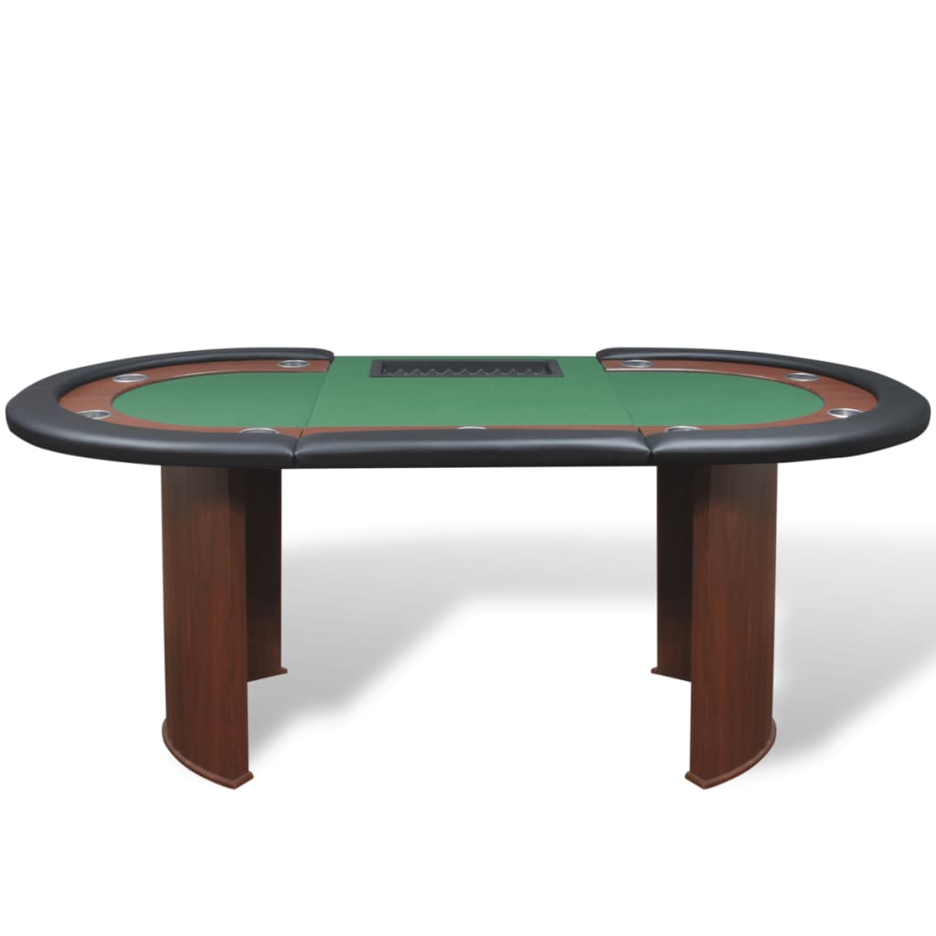 vidaXL 10 Seater Casino Poker Card Table Green Speed Cloth Chip Tray Cup Holders Buy Poker