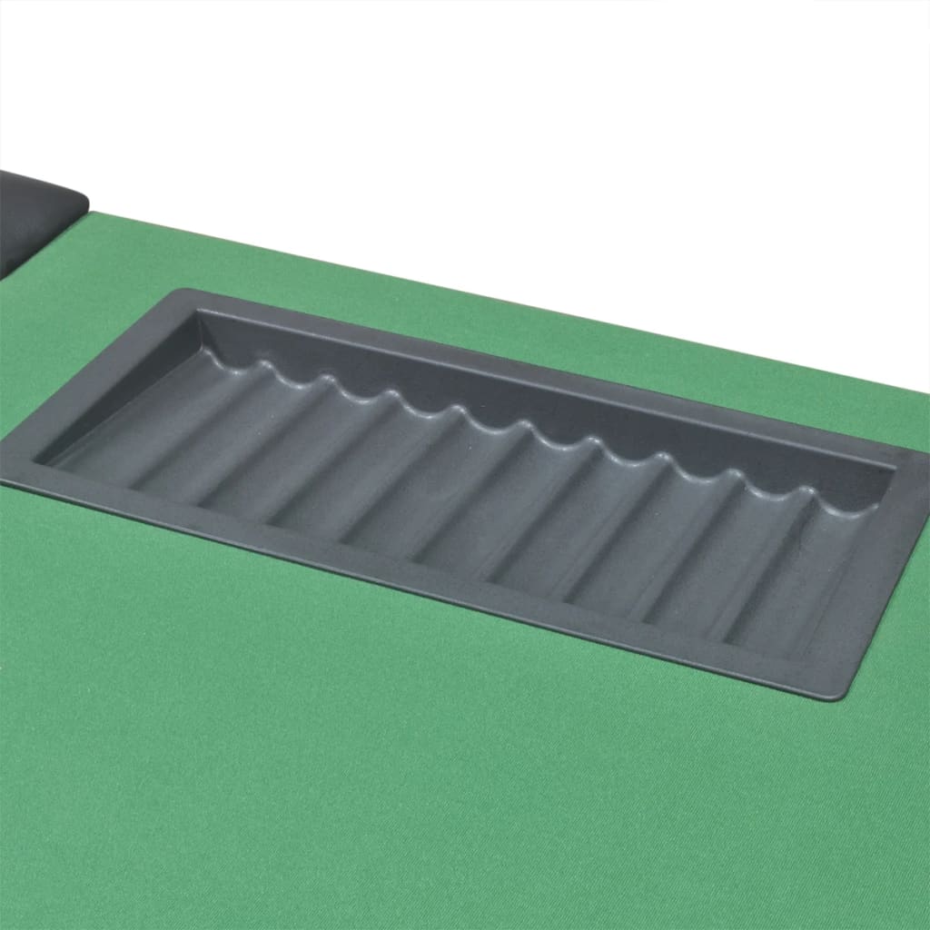 vidaXL 10 Seater Casino Poker Card Table Green Speed Cloth Chip Tray