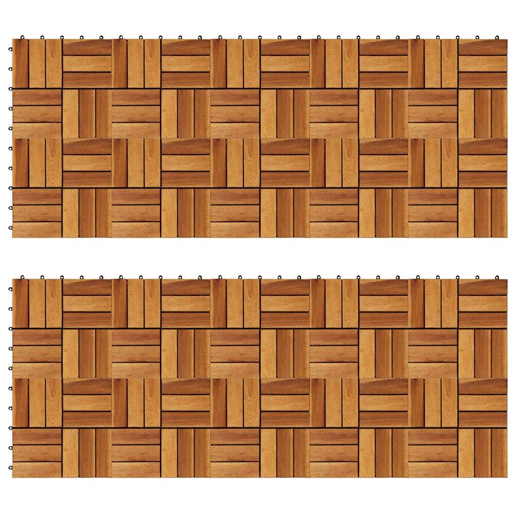 vidaXL 20pcs DIY Acacia Wood Interlocking Decking Tile Garden Flooring
