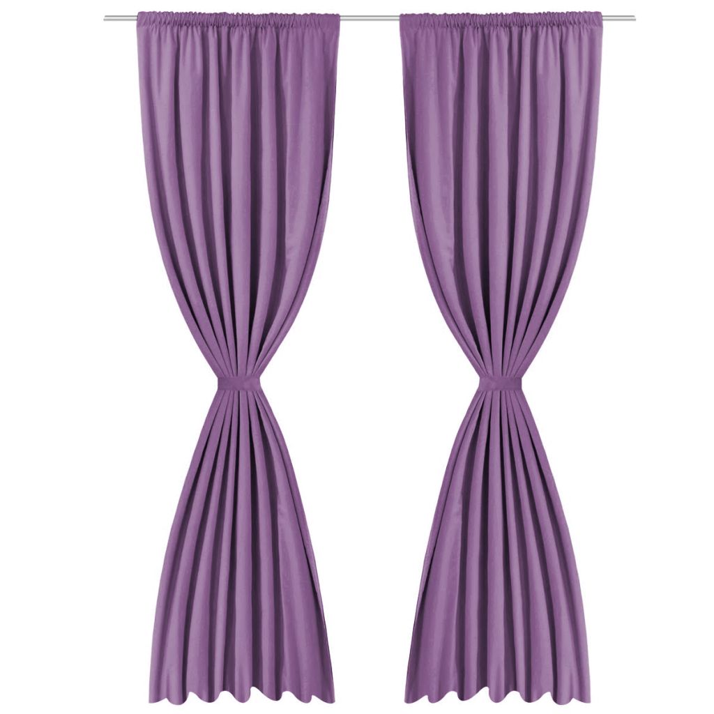 Vidaxl 2x Blackout Curtains Double Layer 140x245cm Lilac Window