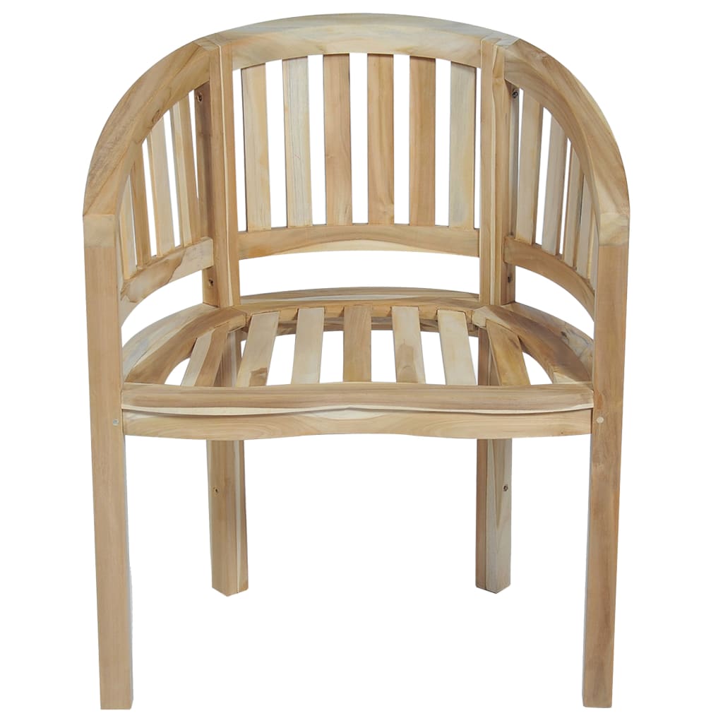 vidaXL 2x Solid Teak Wood BananaShaped Chair Outdoor Garden Patio