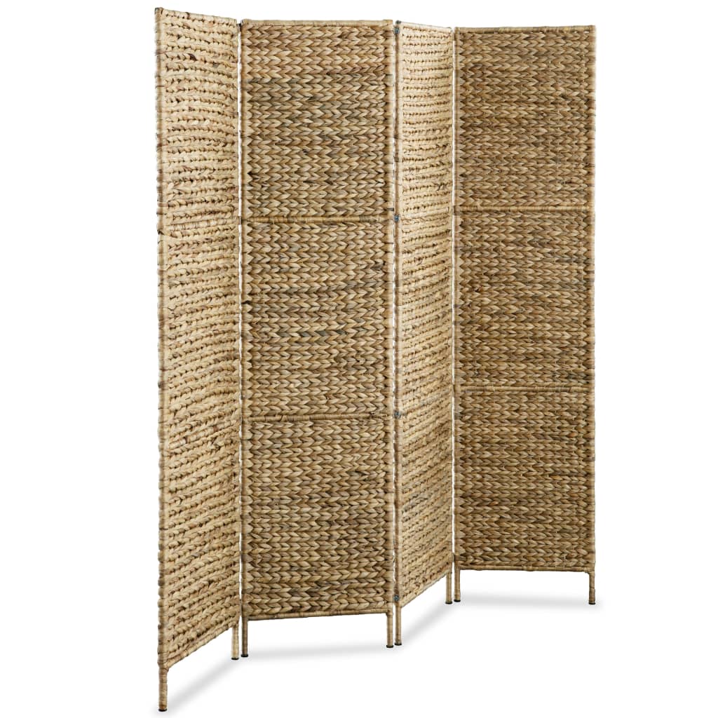 vidaXL 4Panel Room Divider Water Hyacinth Home Office Screens