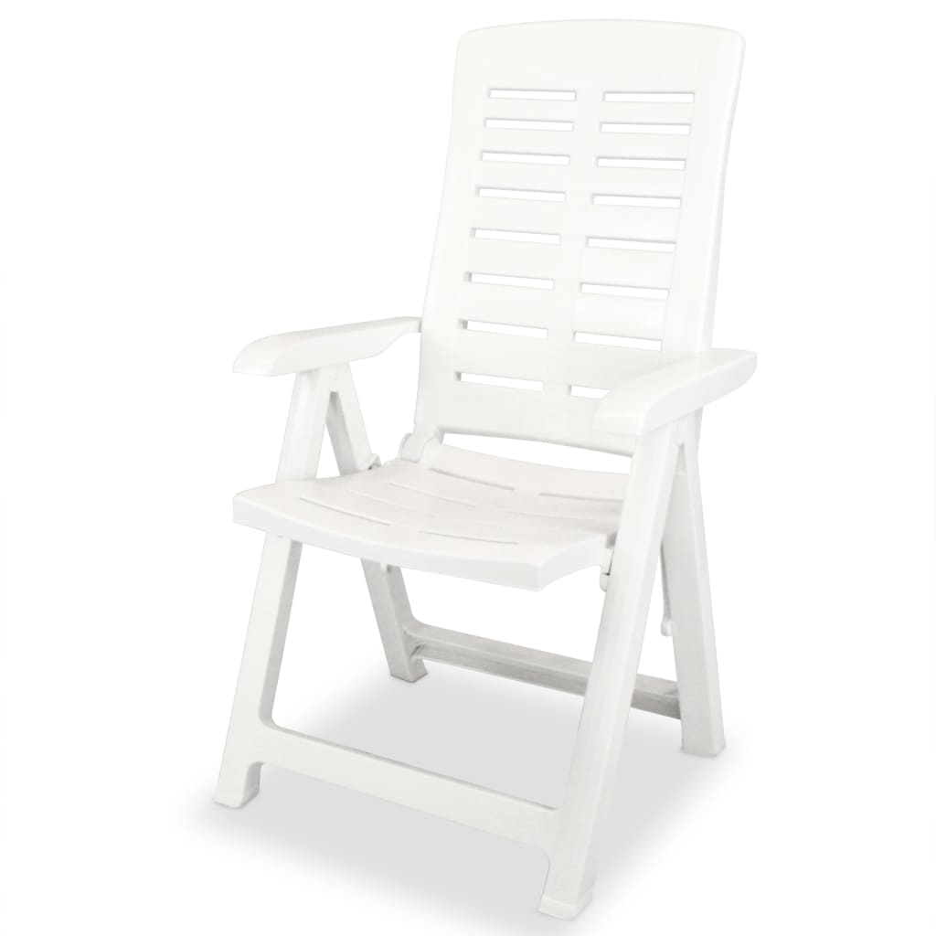 vidaXL 4x Reclining Garden Chairs Plastic White Adjustable Patio Recliner Buy Outdoor Dining