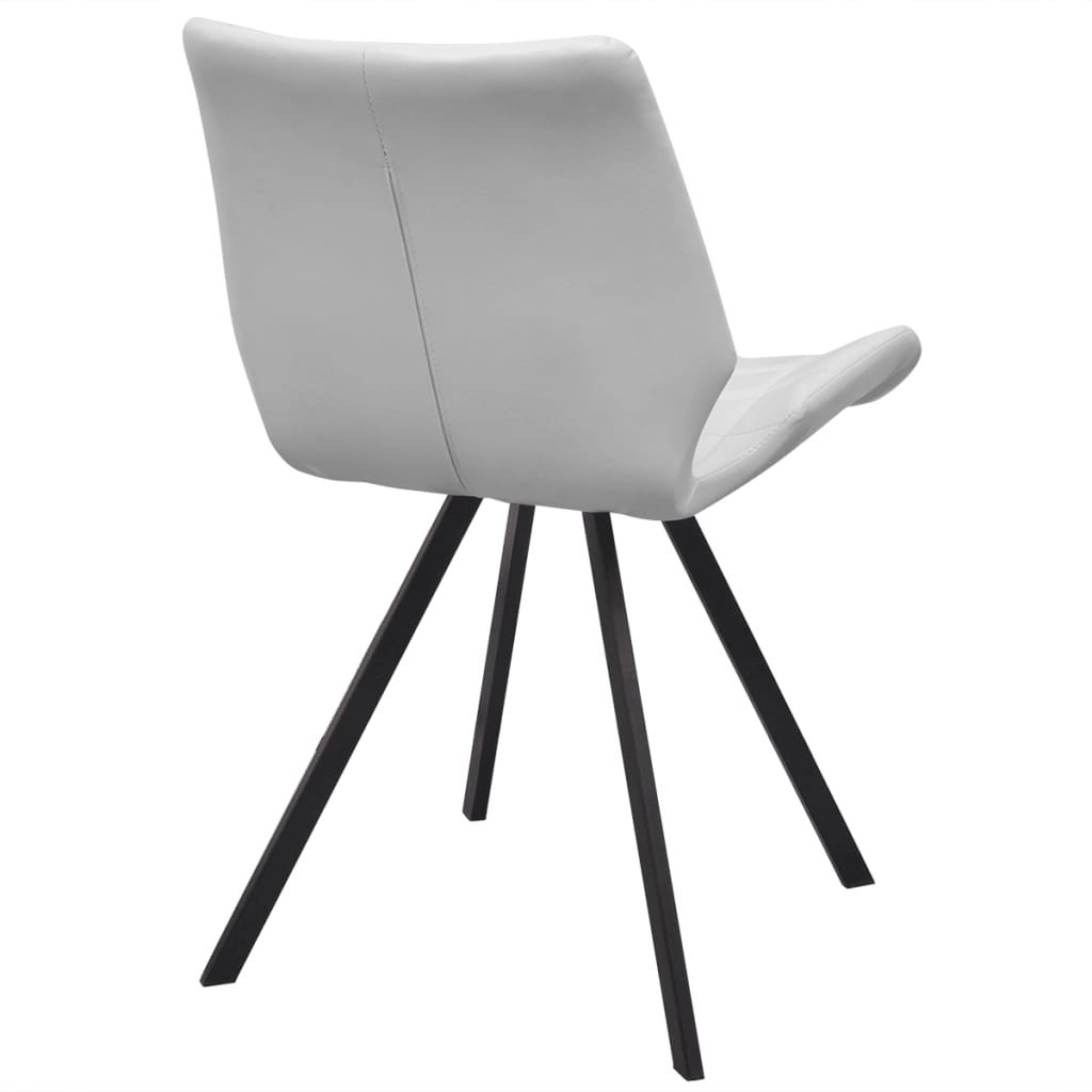 vidaXL 6x Dining Chair Artificial Leather White Padded ...