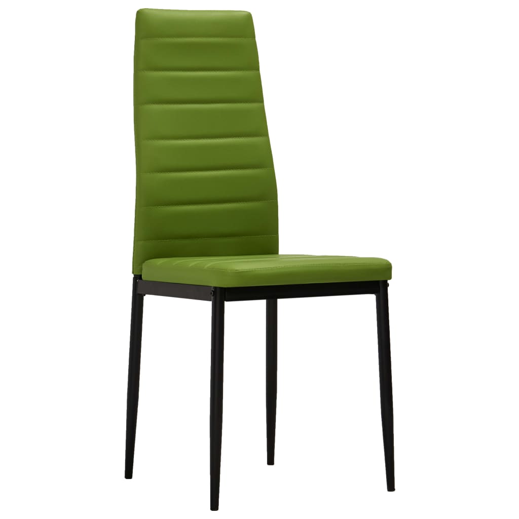 vidaXL 6x Dining Chairs Lime Green Faux Leather Home Kitchen Dining