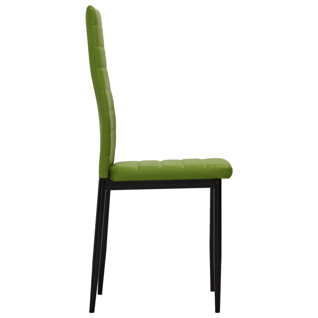 vidaXL 6x Dining Chairs Lime Green Faux Leather Home Kitchen Dining
