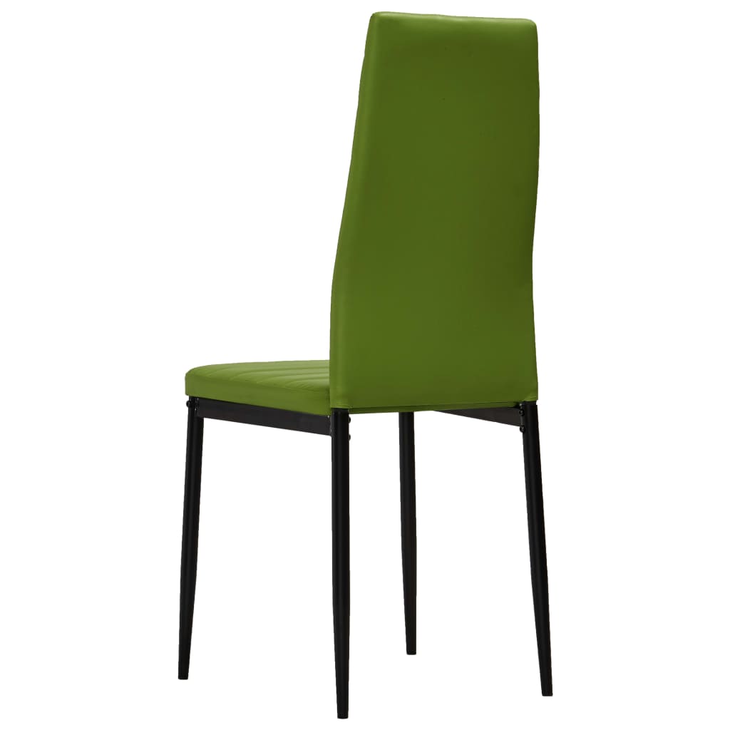 vidaXL 6x Dining Chairs Lime Green Faux Leather Home Kitchen Dining