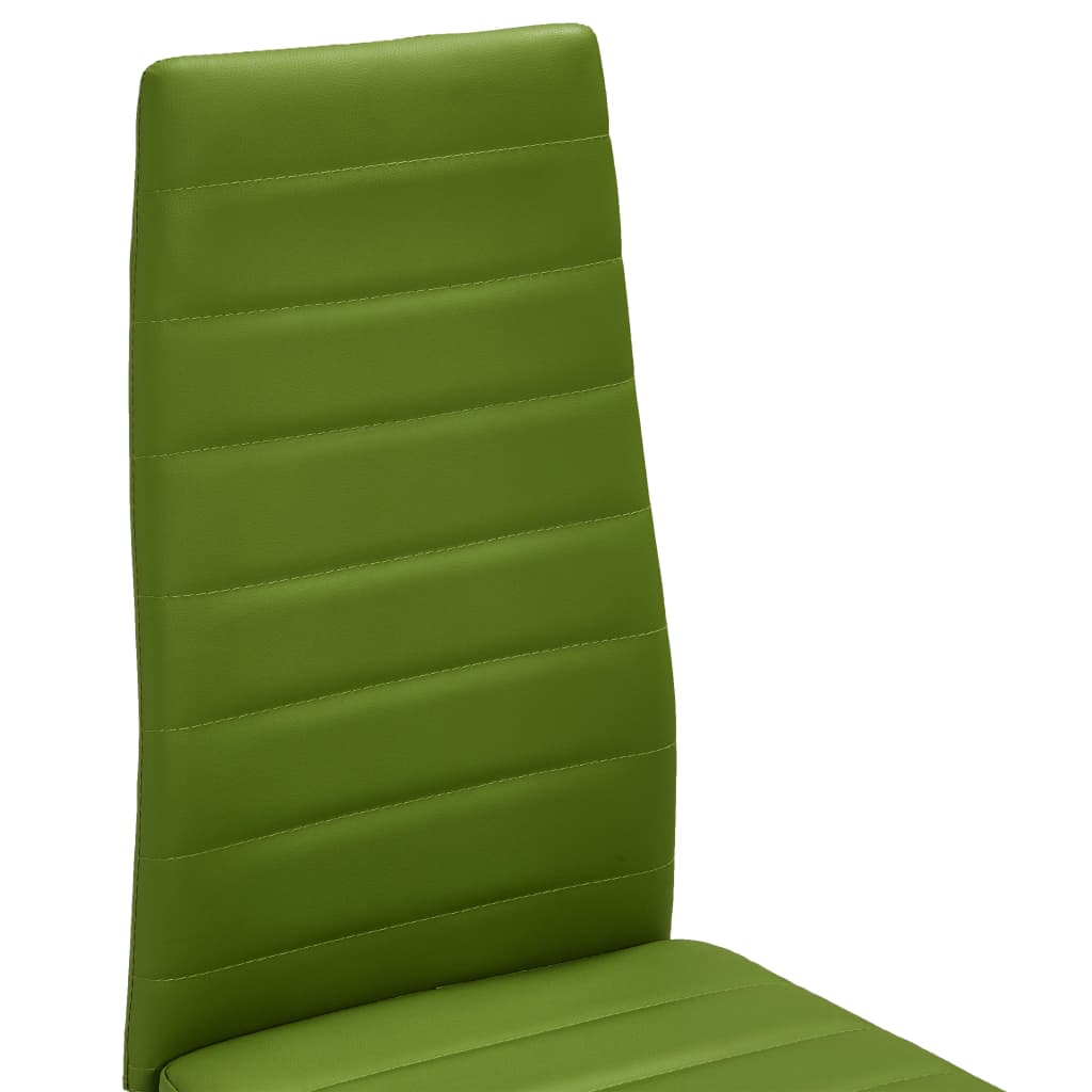 vidaXL 6x Dining Chairs Lime Green Faux Leather Home ...