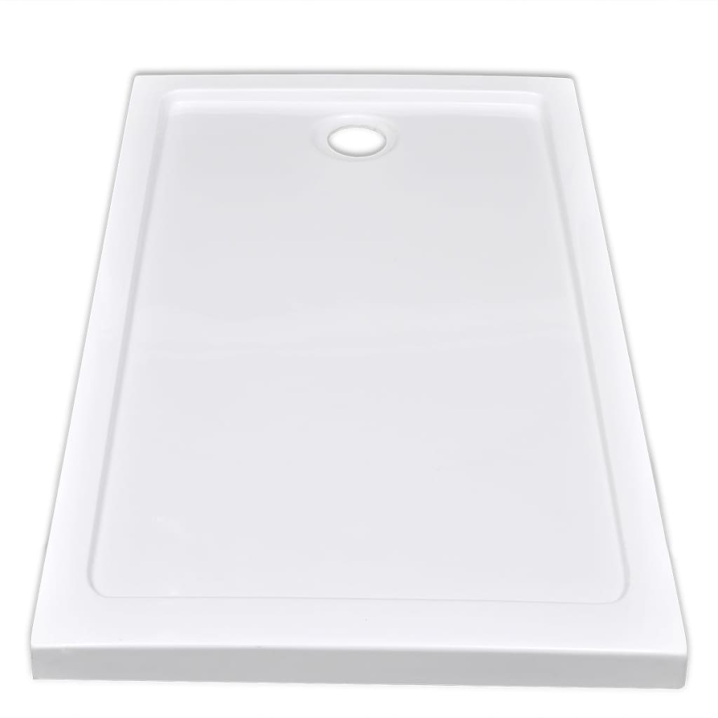 vidaXL ABS Shower Base Tray Rectangular White 70x120cm Fiberglass Bath