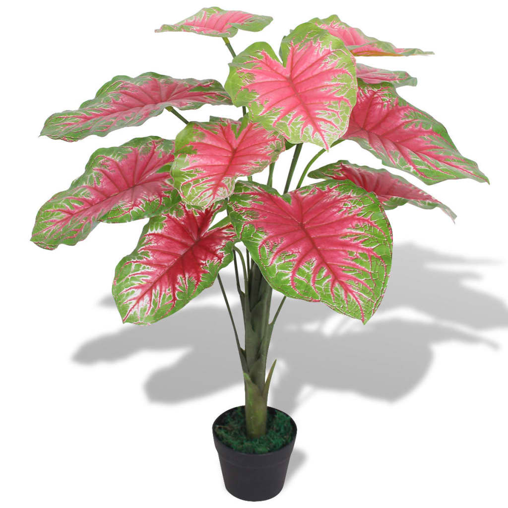 vidaXL Artificial Caladium Plant with Pot 70cm Green and