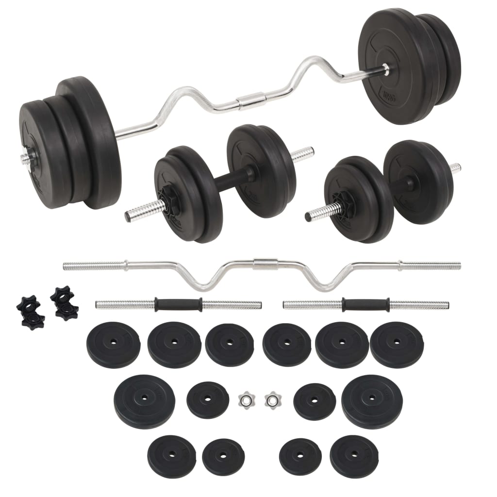 vidaXL Barbell and Dumbbell Set Curve 60kg Indoor Workout Strength Training Buy Barbells