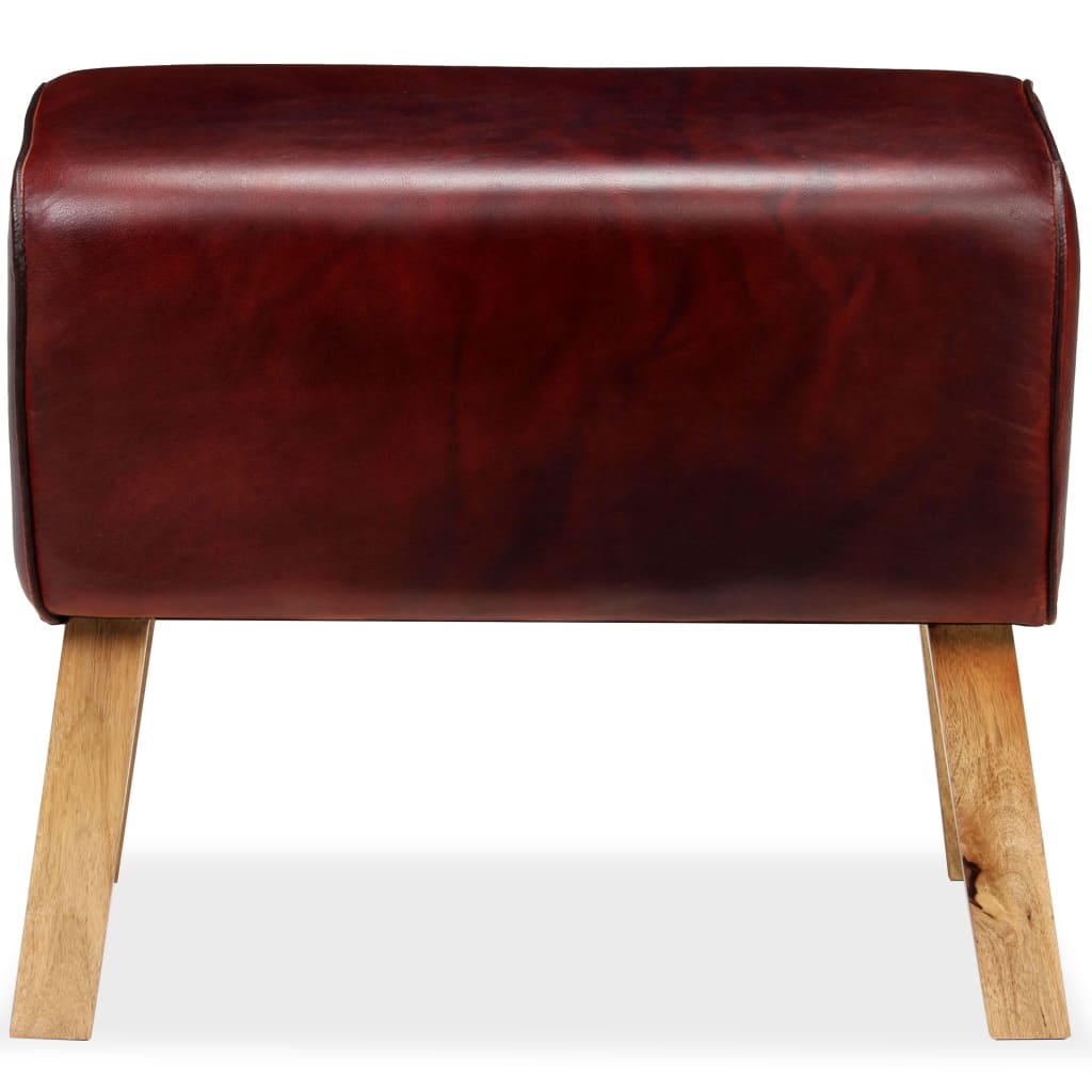 vidaXL Bench Genuine Leather Brown 60x30x50cm Vintage Entryway Seat