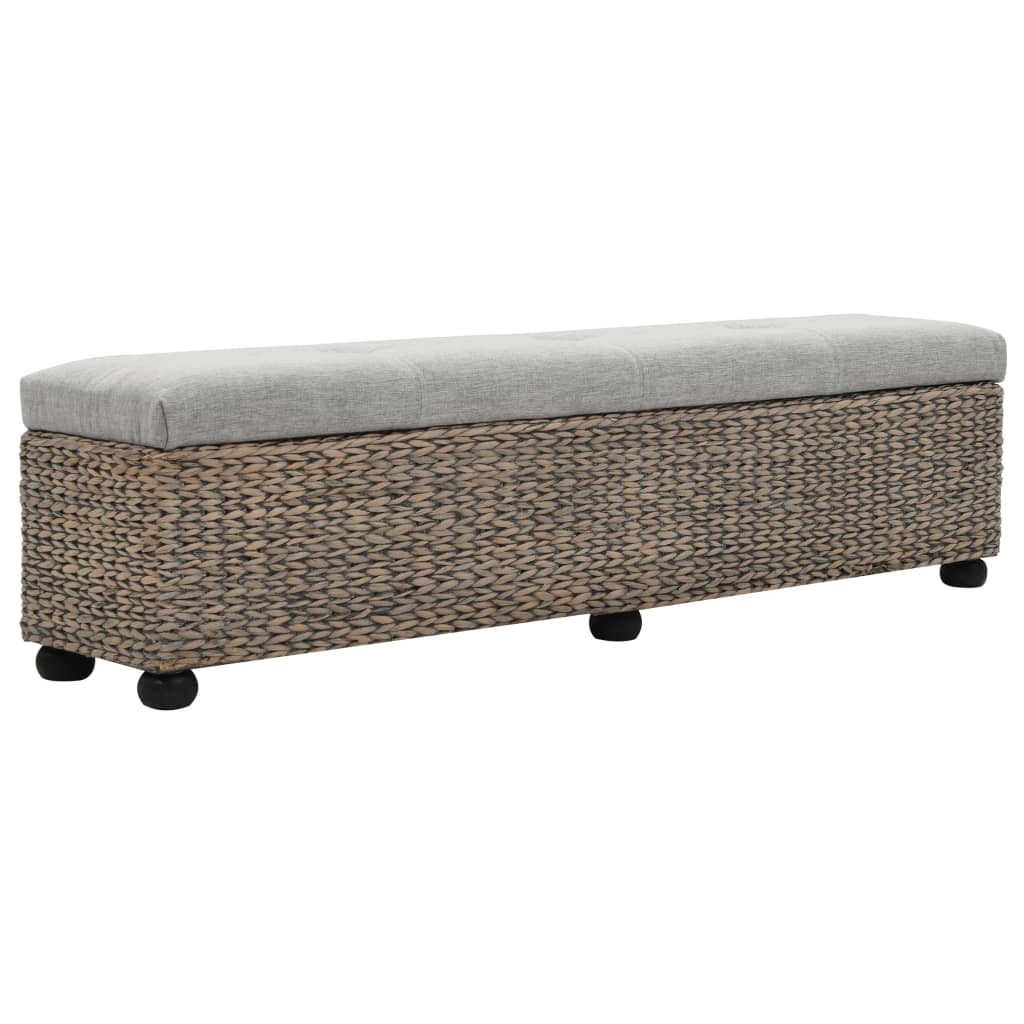 vidaXL Bench Seagrass Grey Storage Chest Organiser Hallway Bedroom