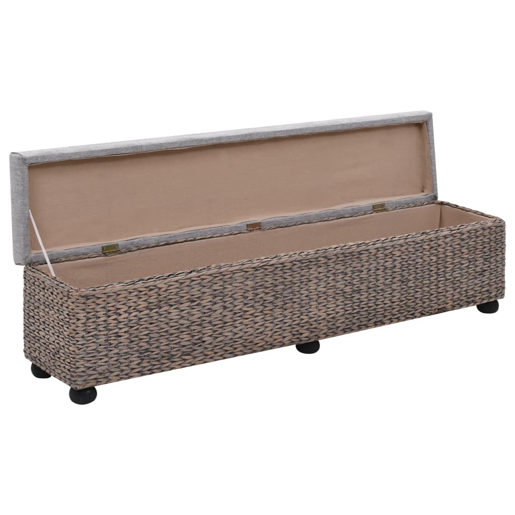 vidaXL Bench Seagrass Grey Storage Chest Organiser Hallway Bedroom
