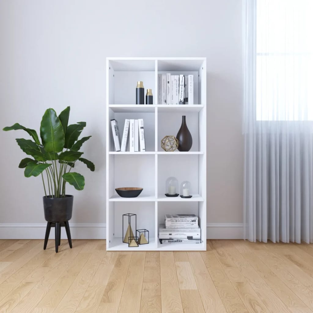 Vidaxl Book Cabinetsideboard White 66x30x130cm Chipboard Home Display Shelf