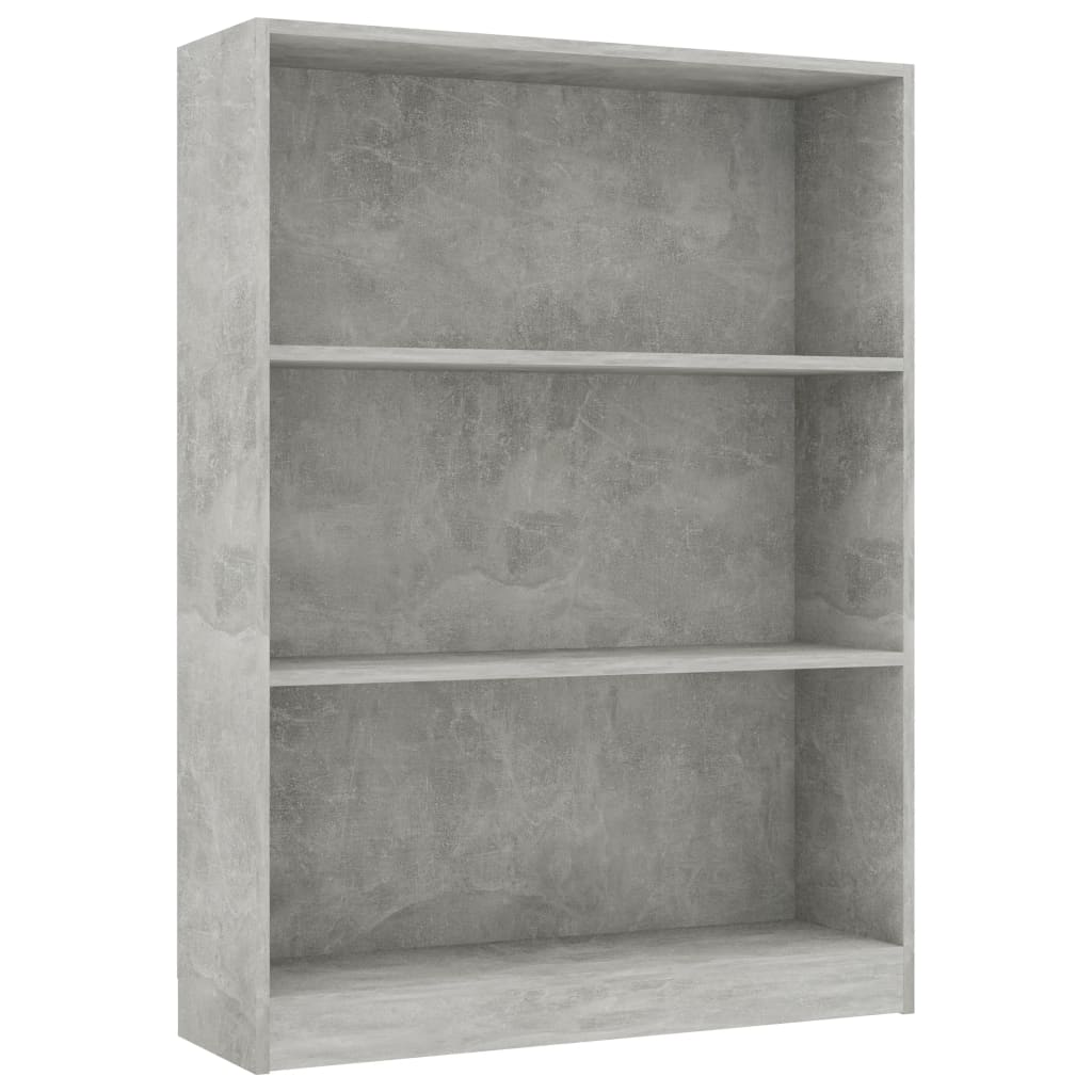 vidaXL Bookshelf Concrete Grey 80x24x108cm Chipboard Bookcase Side