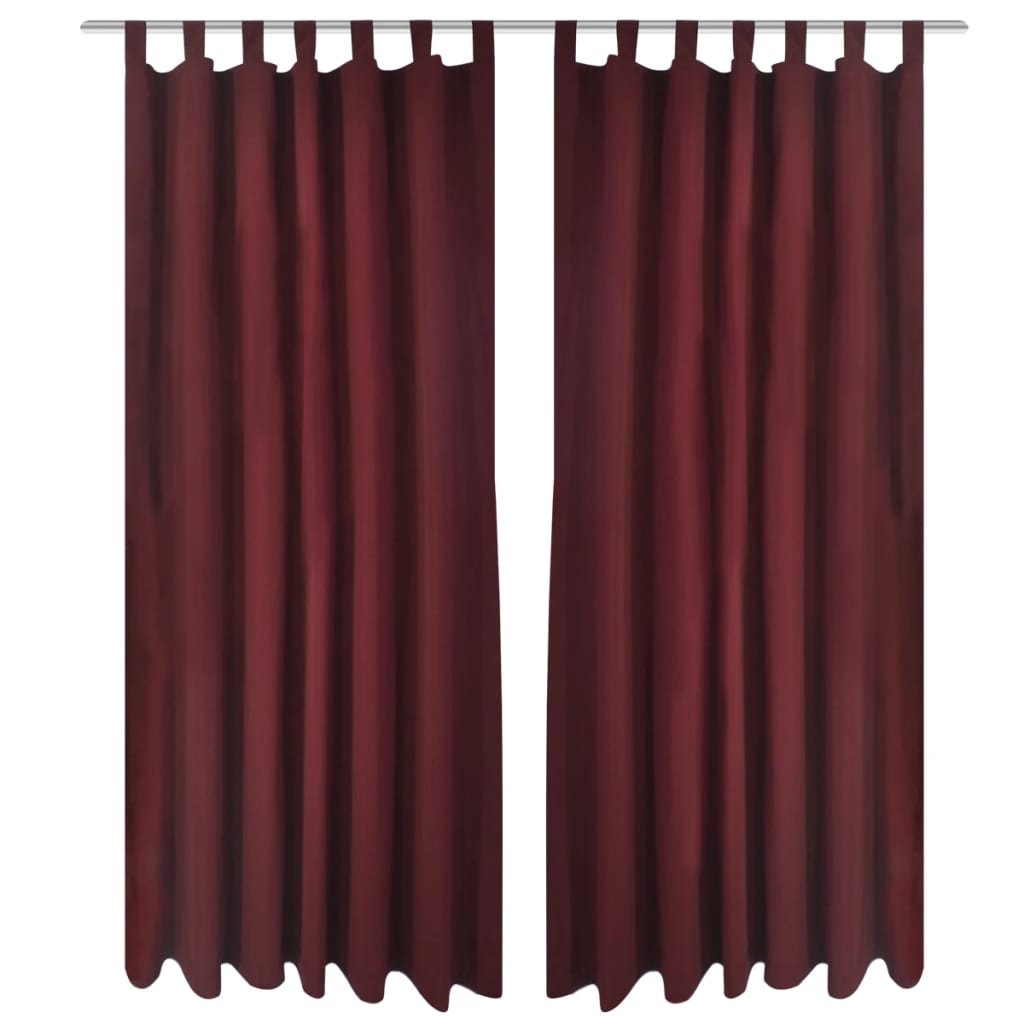 Vidaxl Bordeaux Curtain Drape Blockout 2 Panels Loop